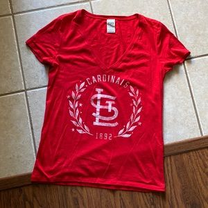 Like New: PINK St. Louis Cardinals Red V-Neck